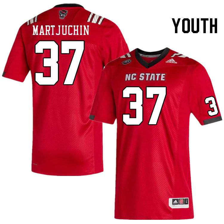Youth #37 Alex Martjuchin North Carolina State Wolfpacks College Football Jerseys Stitched-Red